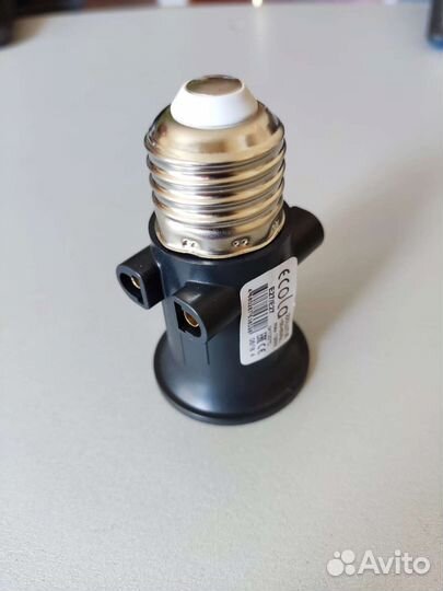 Переходник E27-E27 с 2-мя розетками новый