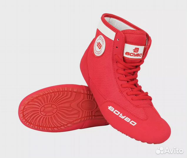 Борцовки BoyBo на толстой подошве красные BB250 (33)