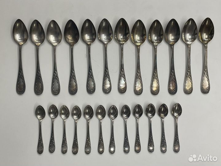 Набор столовый мельхиор СССР Кольчугино 12 персон