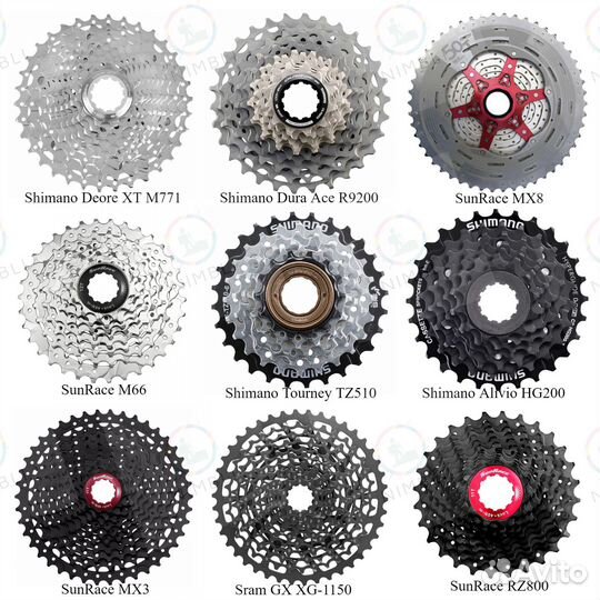 Кассета для велосипеда Shimano, Sram, SunRace