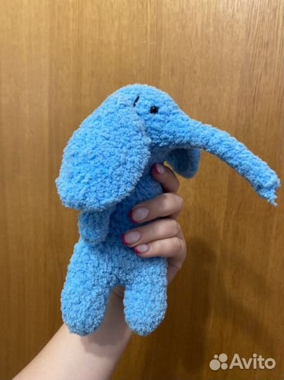 Вязаная игрушка ручной работы плюшевый слонёнок