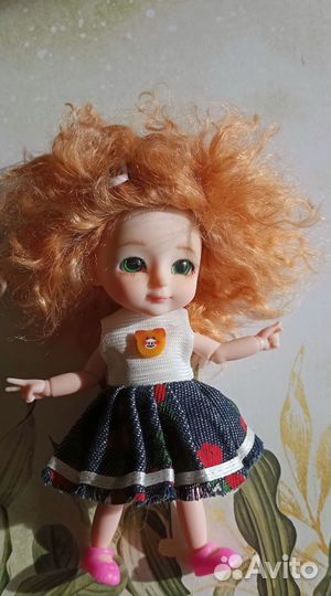 Маленькая кукла баболечка 13 см, ооак