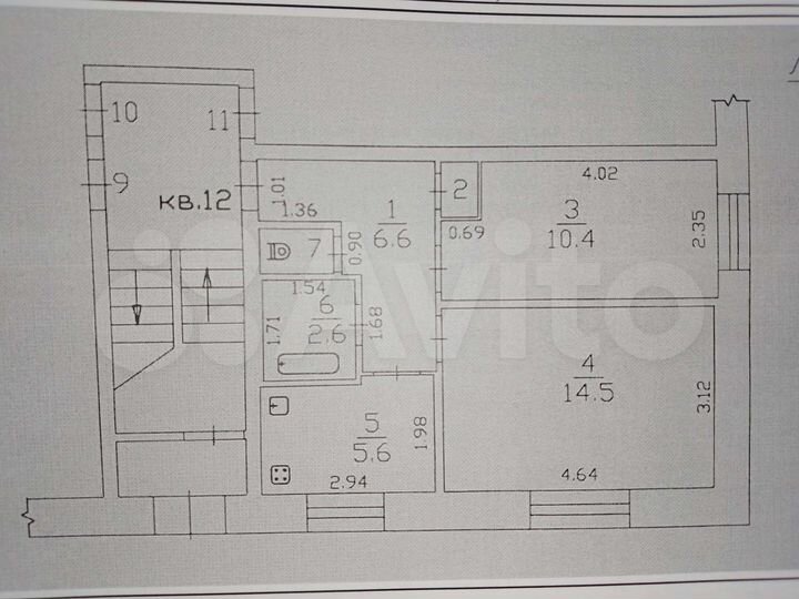 2-к. квартира, 41,2 м², 1/2 эт.