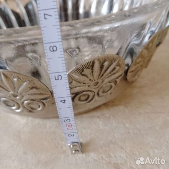 Конфетница СССР мельхиор хрусталь