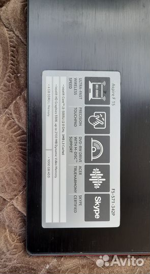 Ноутбук Acer aspire F15 core i3-5005U/12Gb/HDD1000