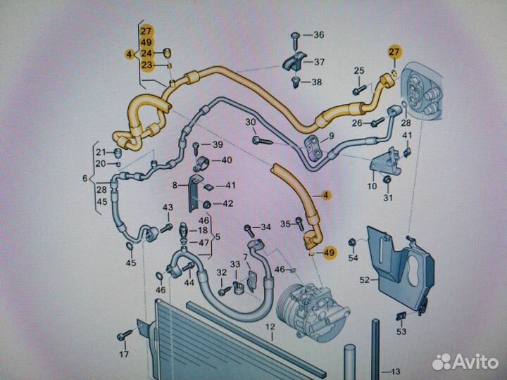 Трубка кондиционера Skoda Yeti рест. 2016