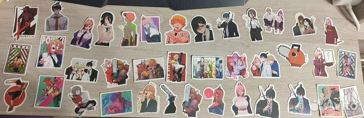 Аниме наклейки человек-бензопила (chainsaw man)