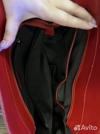 Сумка натуральная кожа красная