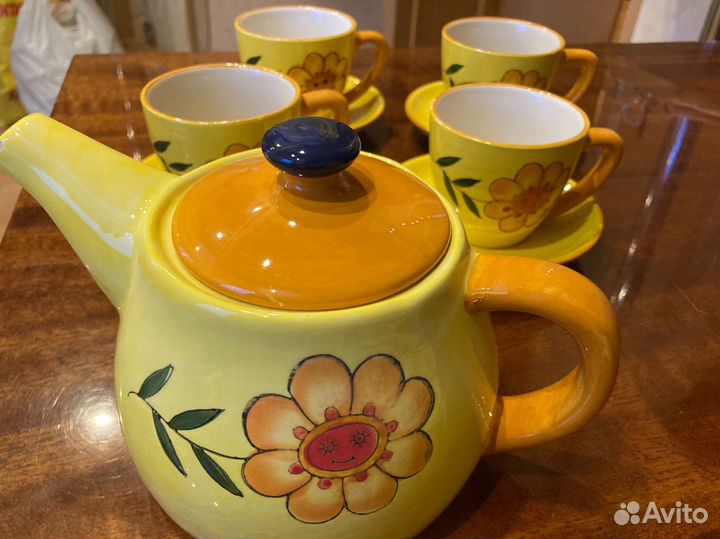 Чайный сервиз Vabene желтый с ромашками