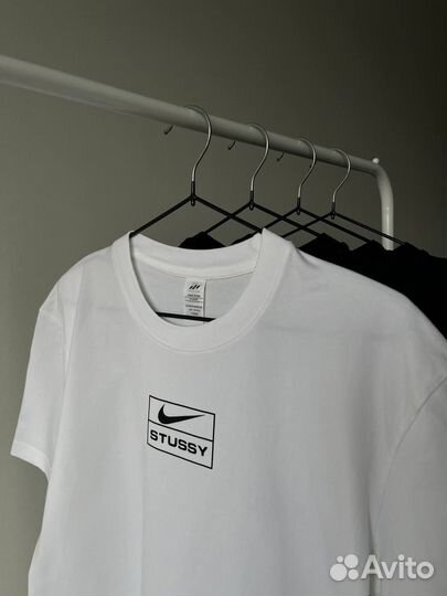 Хлопковая футболка nike х stussy lux