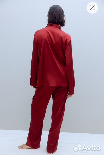 Пижама красная женская hm s