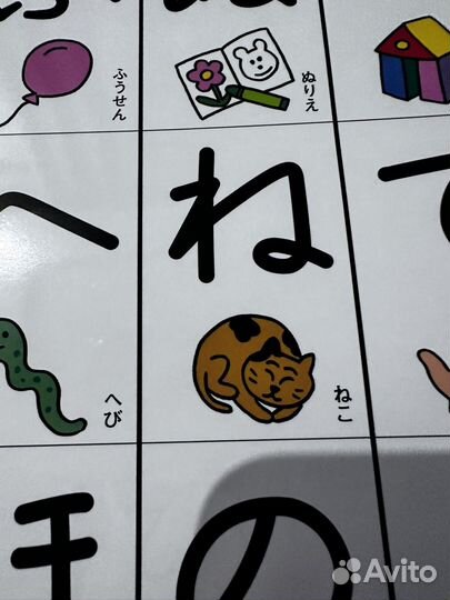 Плакат азбука хирагана японский