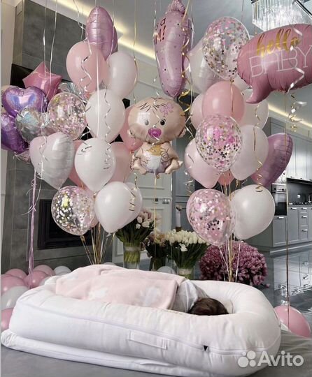 Воздушные шары на выписку из роддома