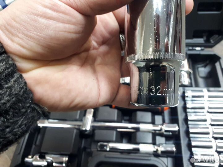 Набор головок удлиненных с трещоткой 1/2 KQ