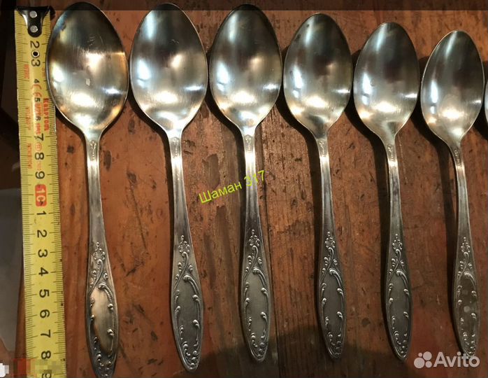 Ложки столовые, Пламя Мельхиор. СССР, мнц 11 шт