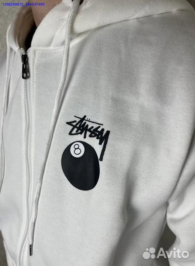 Зип худи Stussy белое (Арт.70893)