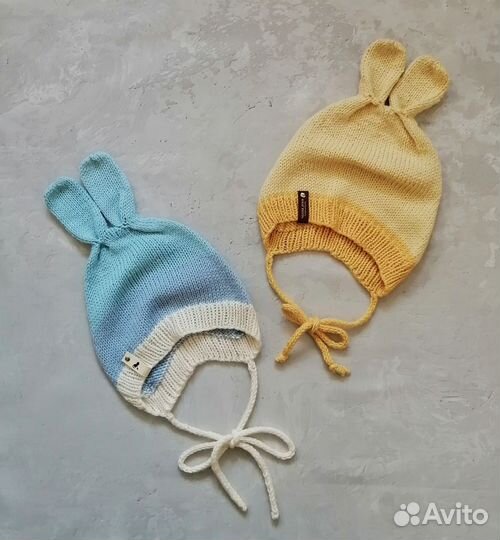 Шапочка-чепчик для малыша, осень/весна