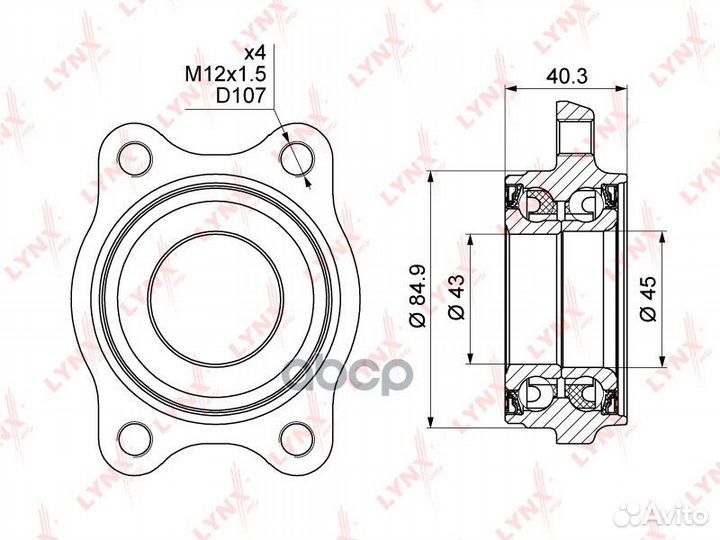 Ступица колеса перед/зад прав/лев WB1001 LY