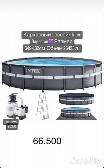 Каркасный бассейн intex