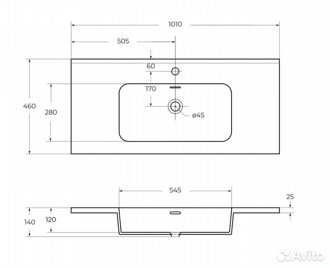 Раковина из искусственного мрамора cezares 50170