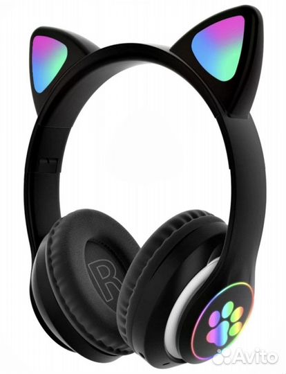 Беспроводные наушники с ушками детские новые