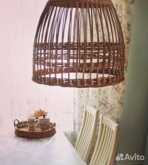 Абажур из эко-лозы 35*35 ручной работы