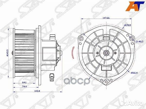 Мотор отопителя салона chevrolet aveo 02- W A/C