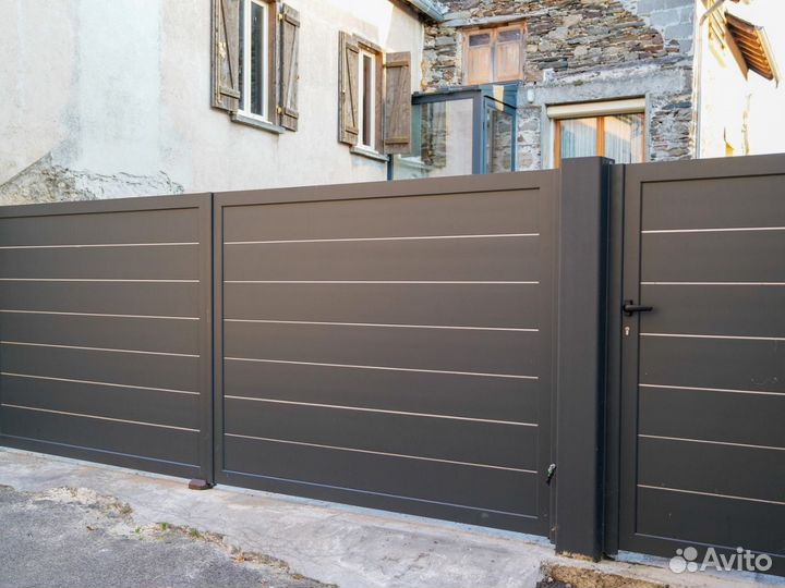 Ворота распашные из сэндвич сборка до 3 дн