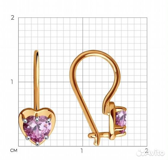 Золотые серьги детские. 1.04гр. Новые