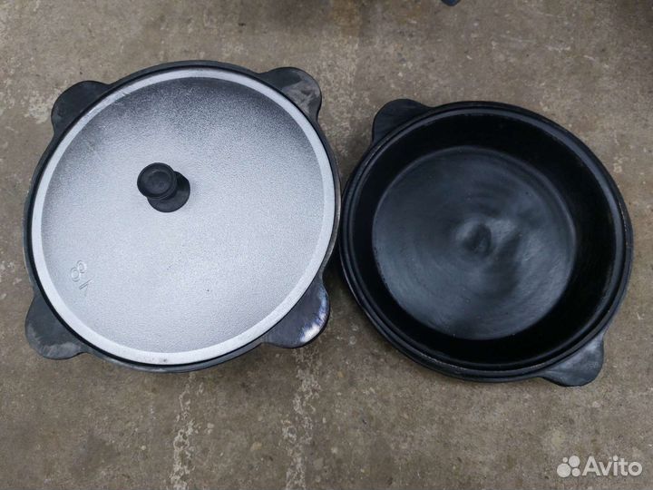 Казан чугунный 8л+ крышка сковорода на 8л