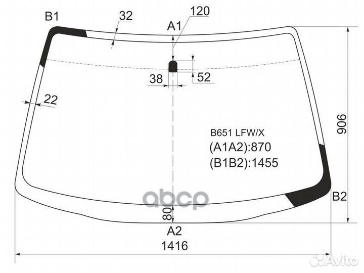 Стекло лобовое mazda familia 3/4D 94-98 B651 LF