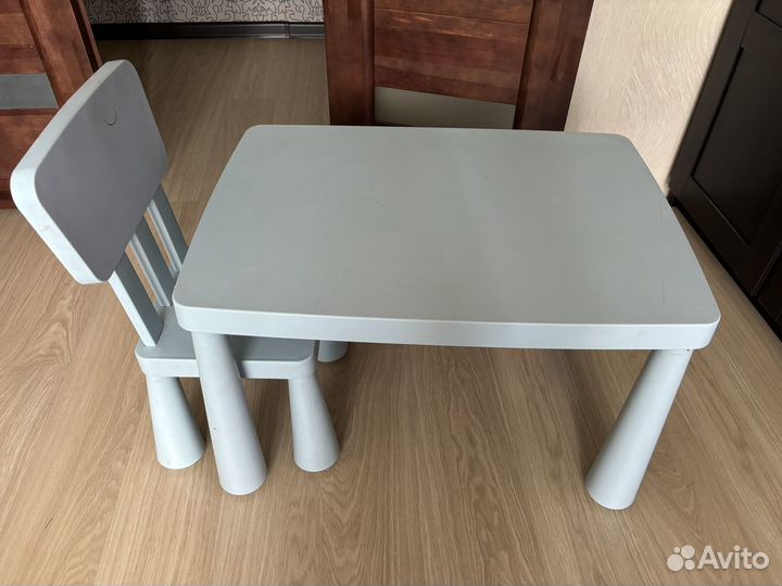 Детский стол и стул IKEA mammut маммут