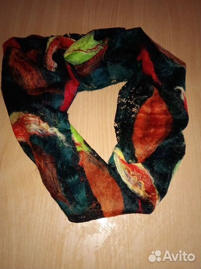 Шарф валяный женский из шерсти