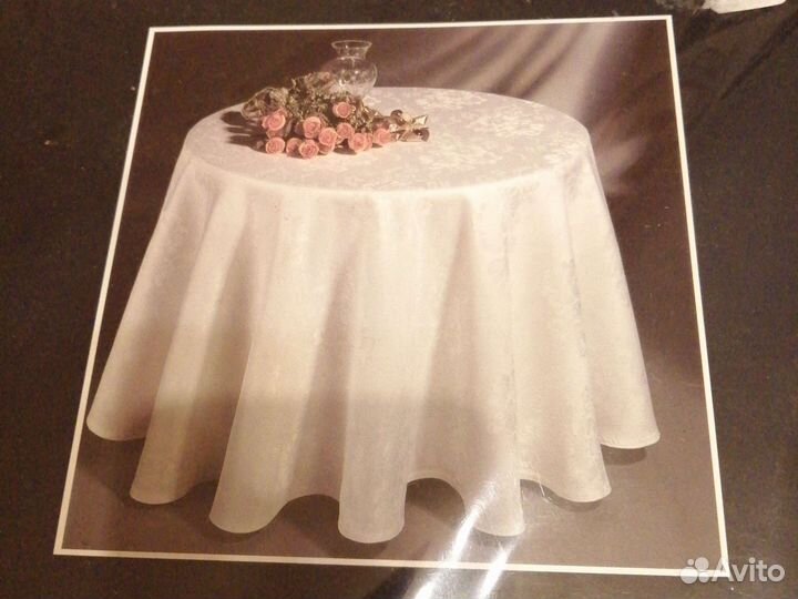 Скатерть круглая хлопок, Дамаскин