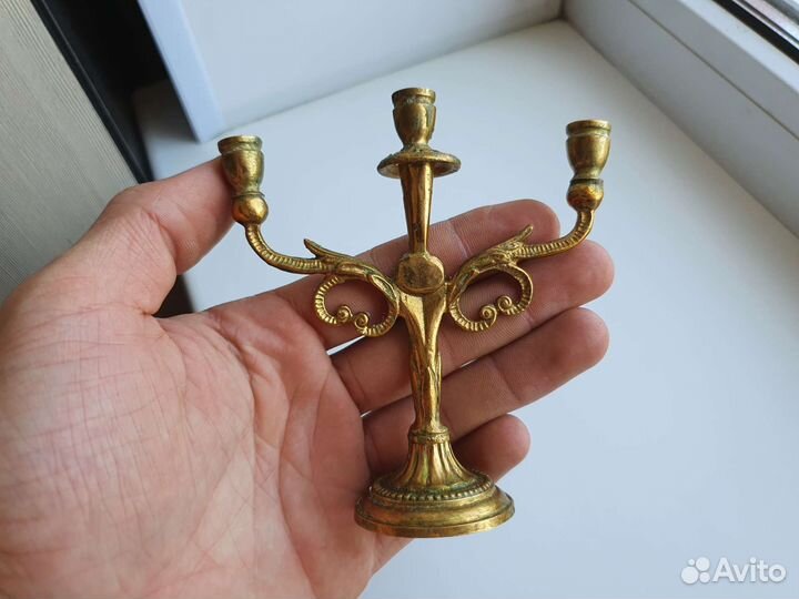 Подсвечник на 3 свечи бронза