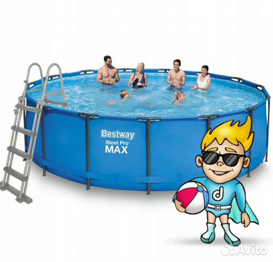 Каркасный бассейн 457 122 усиленный +лестница