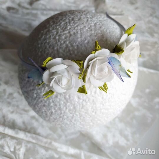 Ободок ручной работы с розочками