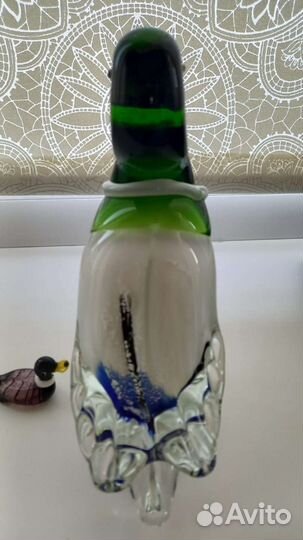 Муранское стекло коллекционная утка с утенком