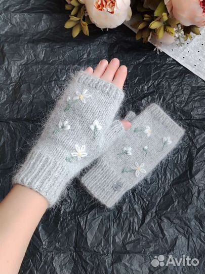 Митенки вязаные