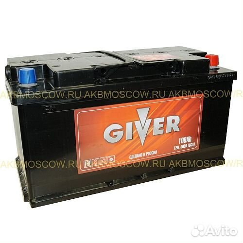 Аккумулятор автомобильный Giver 100 А/ч L+