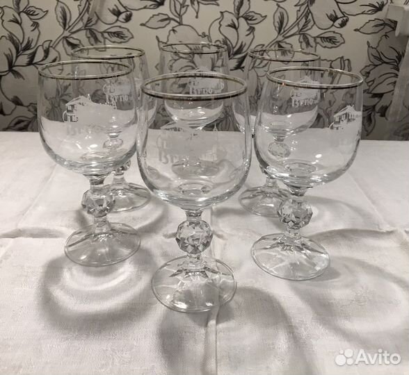 Хрустальные фужеры бокалы Чехия винтаж