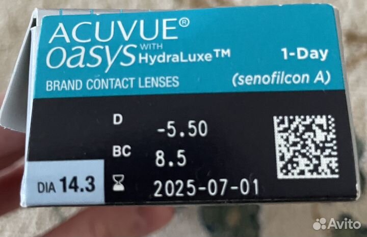 Продам контактные линзы Acuvue oasys на -5,5 Dp