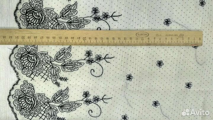 Ткань шифон 1.4м с вышивкой