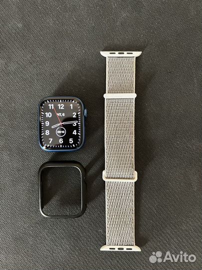 Часы apple watch 7 45 mm blue