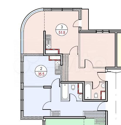 2-к. квартира, 51 м², 12/20 эт.