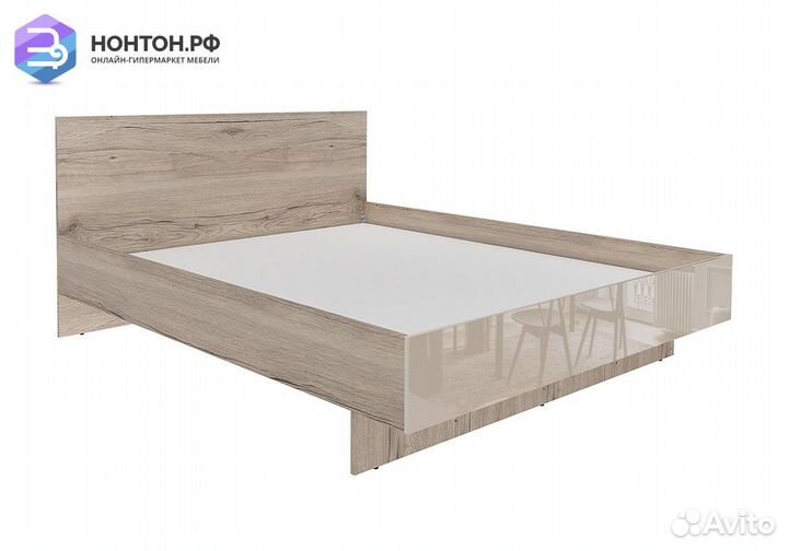 Кровать Лациа 1.6 м дуб санремо / крем бежевый