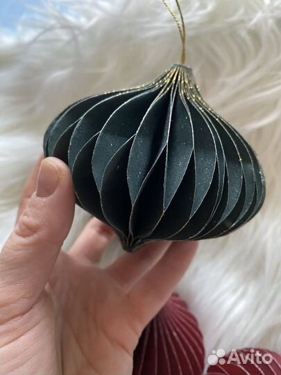 Елочные украшения hm home из бумаги зелёные