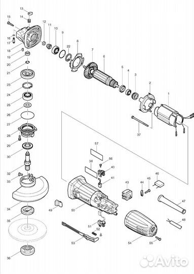 Корпус редуктора Makita GA5030 арт. 318335-8