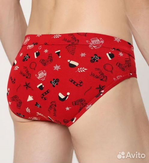 Трусы мужские плавки новогодние хлопок