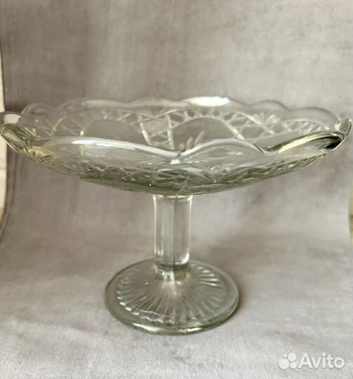 Ваза для фруктов на ножке хрусталь СССР